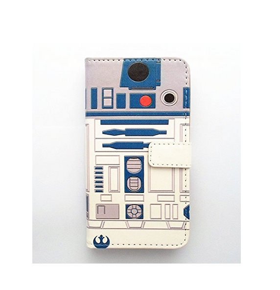HTC One M7 Wallet Case - R2D2 Robot Pattern Slim Wallet Card Flip Stand PU Leather Pouch
